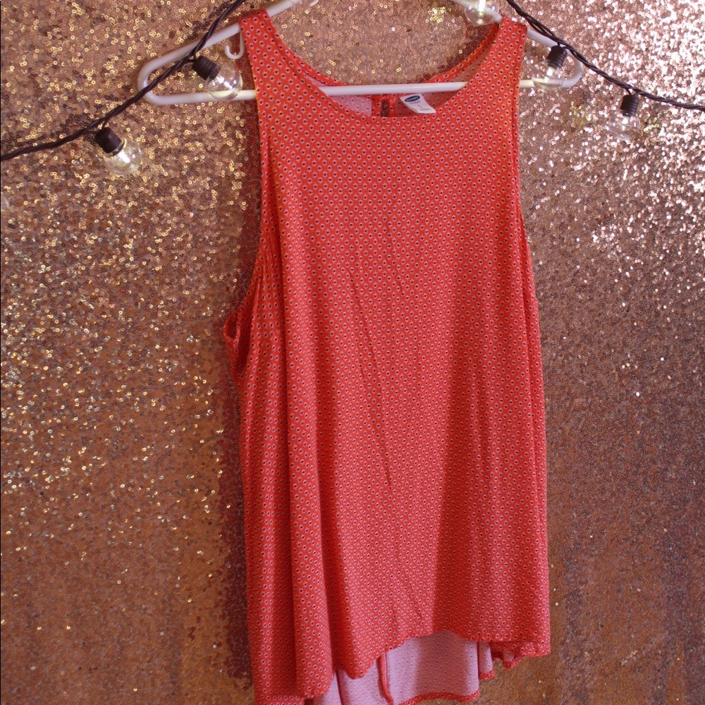 Old navy orange pattern flyaway tank